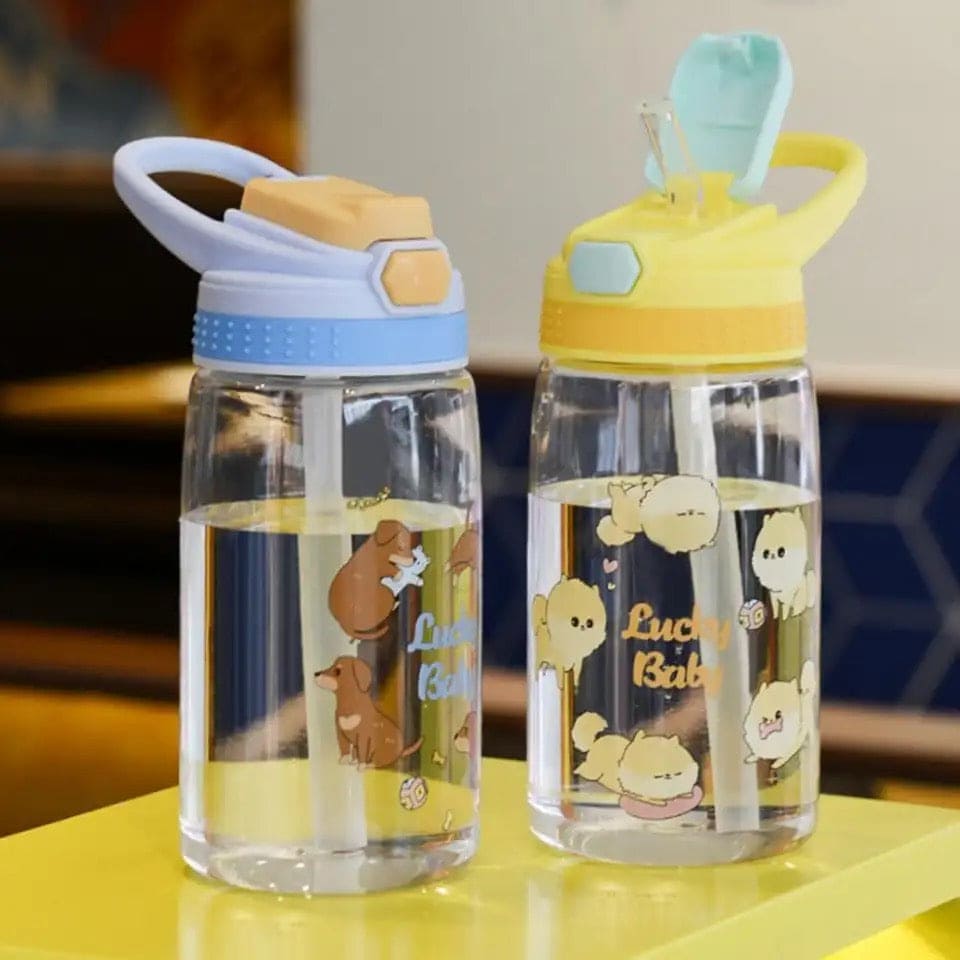 Lucky Baby Water Bottle, Kids Water Sippy Cup, Creative Cartoon Baby Feeding Cup, Portable Baby Water Bottle School Kids Kettle, Water Bottle Bouncing Cup, 480ML Leakproof Children's Straw Cup Lucky Baby Water Bottle, Kids Water Sippy Cup, Creative Cartoon Baby Feeding Cup, Portable Baby Water Bottle School Kids Kettle, Water Bottle Bouncing Cup, 480ML Leakproof Children's Straw Cup